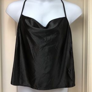 Wild Favble black stretchy drape neck low back top